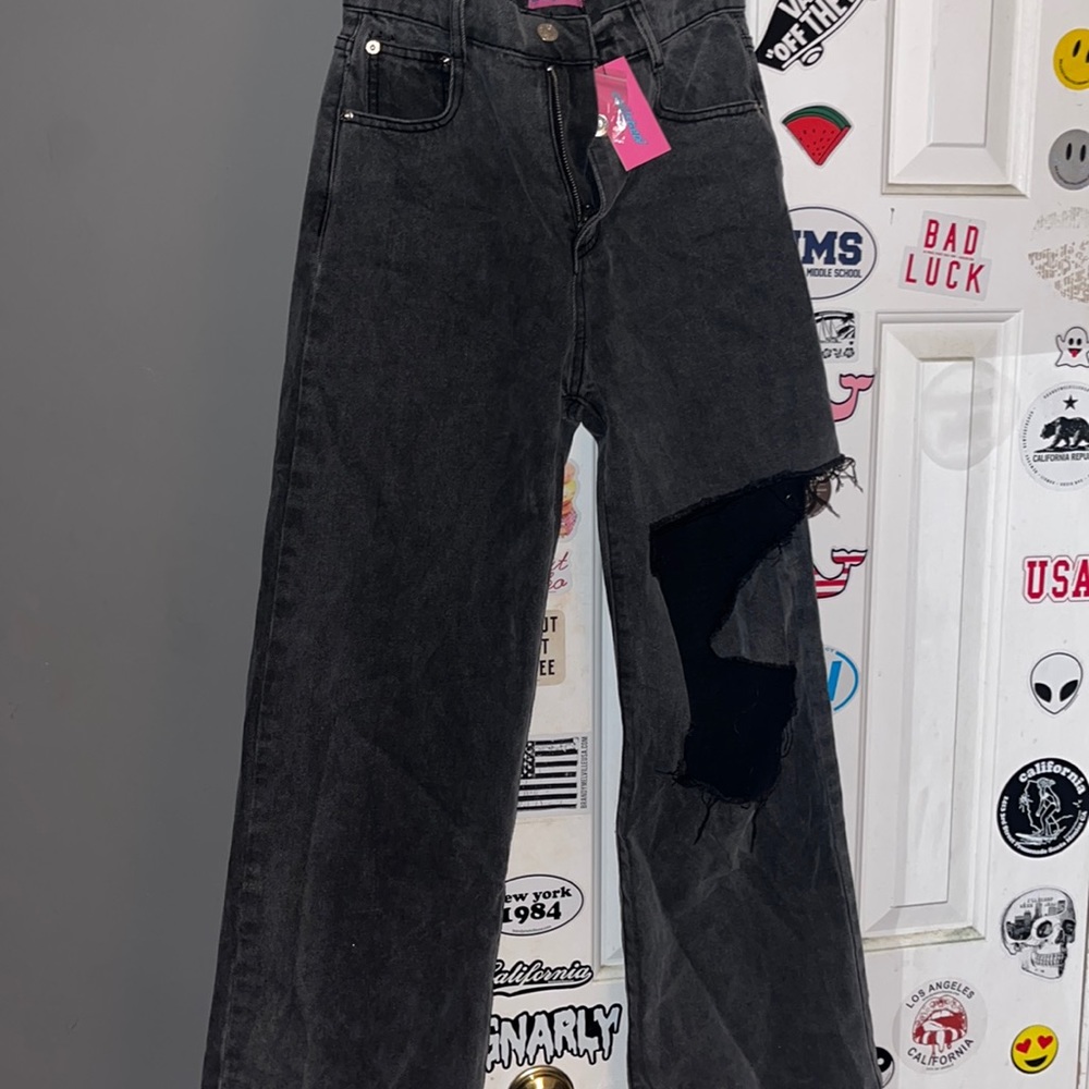 BRAND NEW EDIKTED BOOT CUT BLACK JEANS